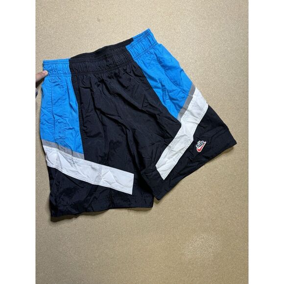 Vintage Nike 80s 90s Lined Swim Shorts Trunks BLACK BLUE Men's‎ Sz MED - Picture 1 of 6